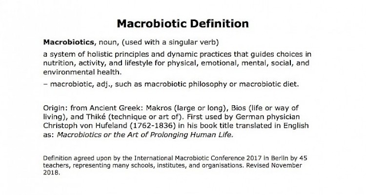 Macrobiotic Definition 2018 update